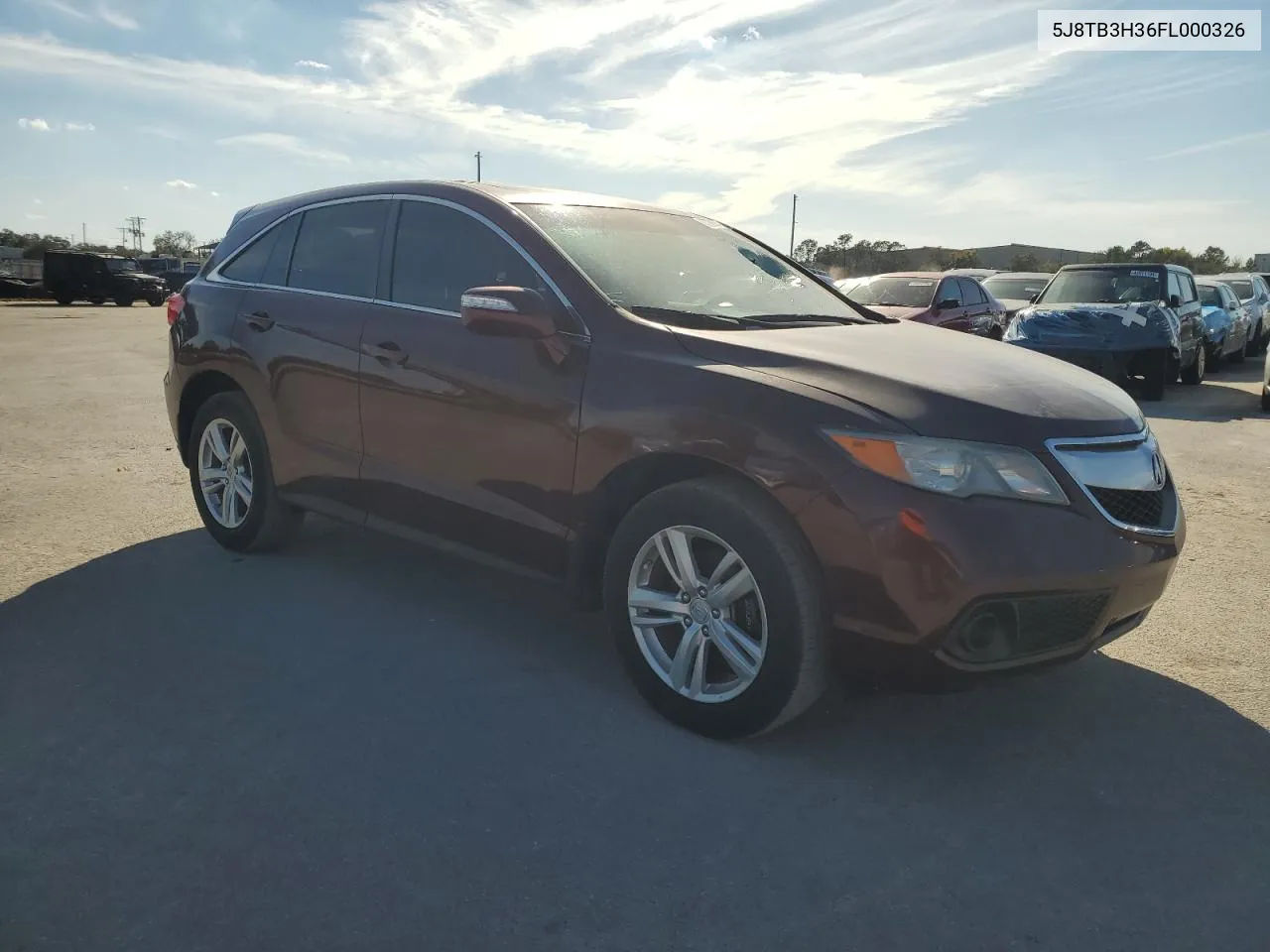 2015 Acura Rdx VIN: 5J8TB3H36FL000326 Lot: 77996944