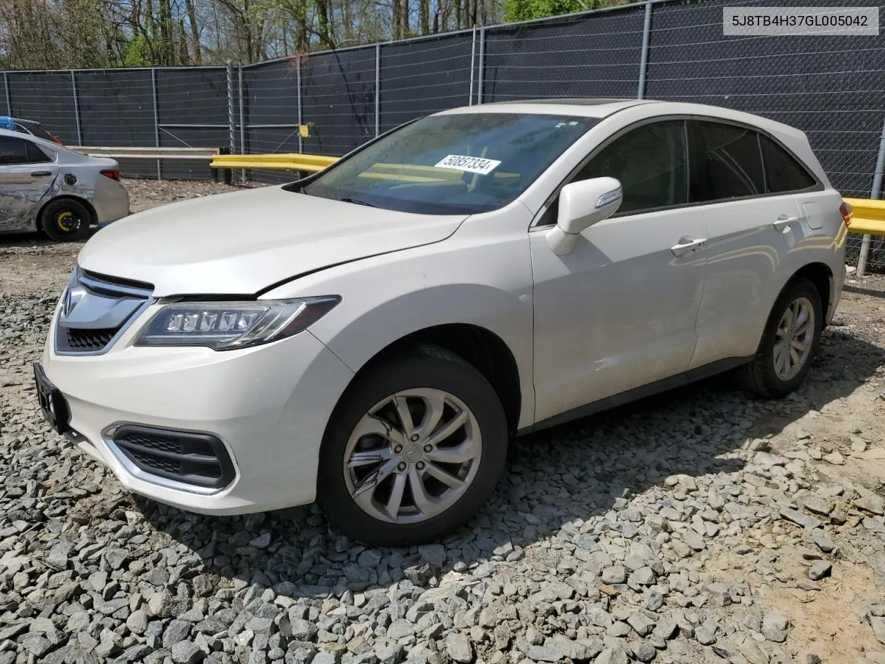 2016 Acura Rdx VIN: 5J8TB4H37GL005042 Lot: 50857334