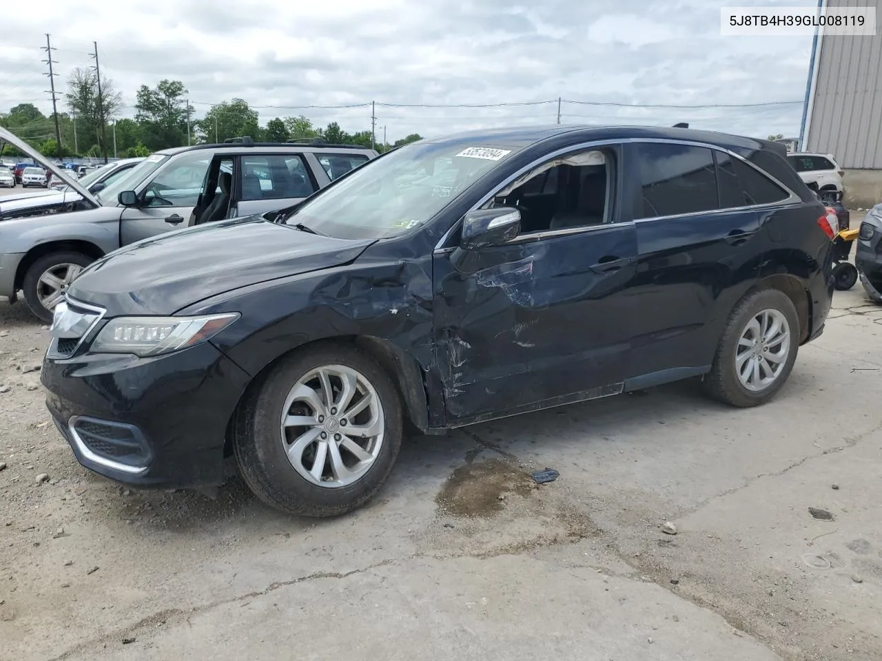 2016 Acura Rdx VIN: 5J8TB4H39GL008119 Lot: 53573094