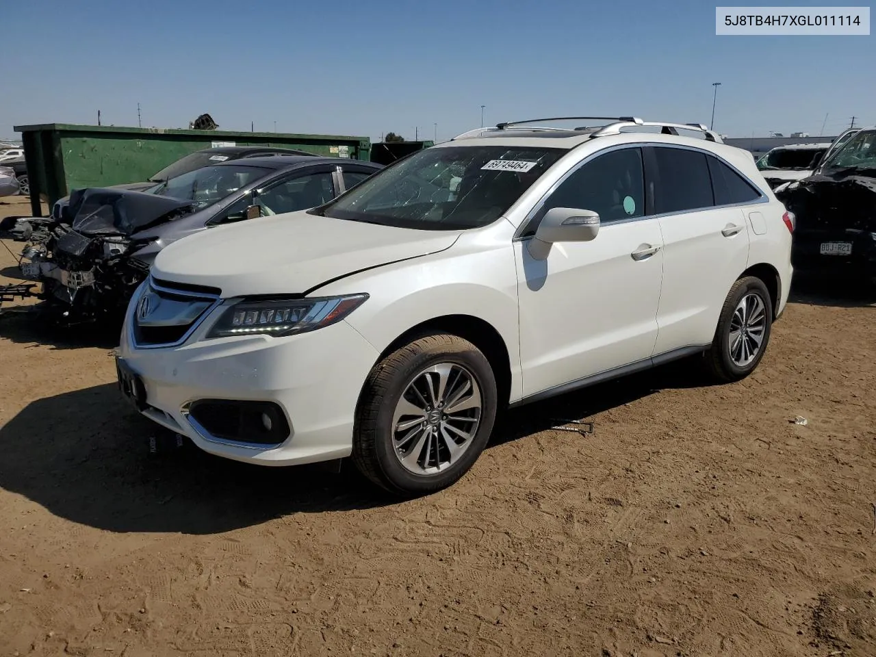 5J8TB4H7XGL011114 2016 Acura Rdx Advance