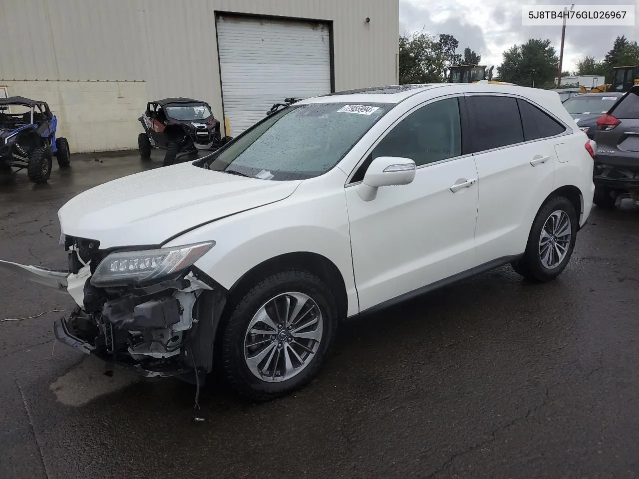 2016 Acura Rdx Advance VIN: 5J8TB4H76GL026967 Lot: 72955994