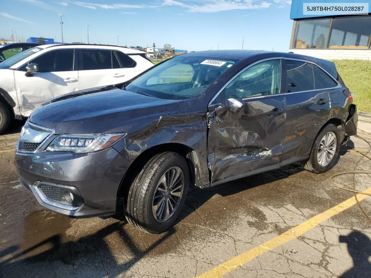 2016 Acura Rdx Advance VIN: 5J8TB4H75GL028287 Lot: 73588664