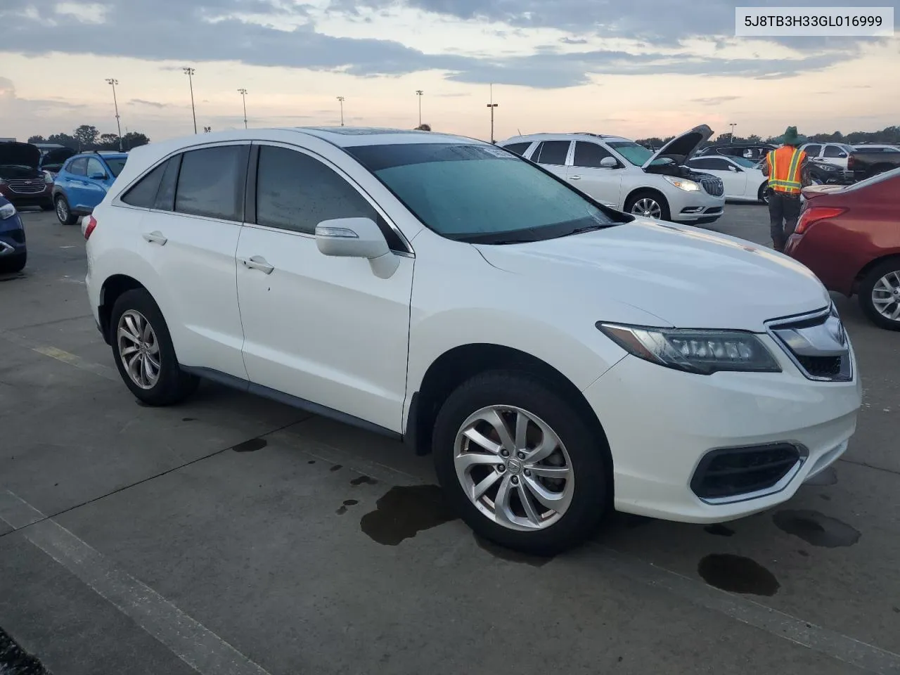 2016 Acura Rdx VIN: 5J8TB3H33GL016999 Lot: 74037604