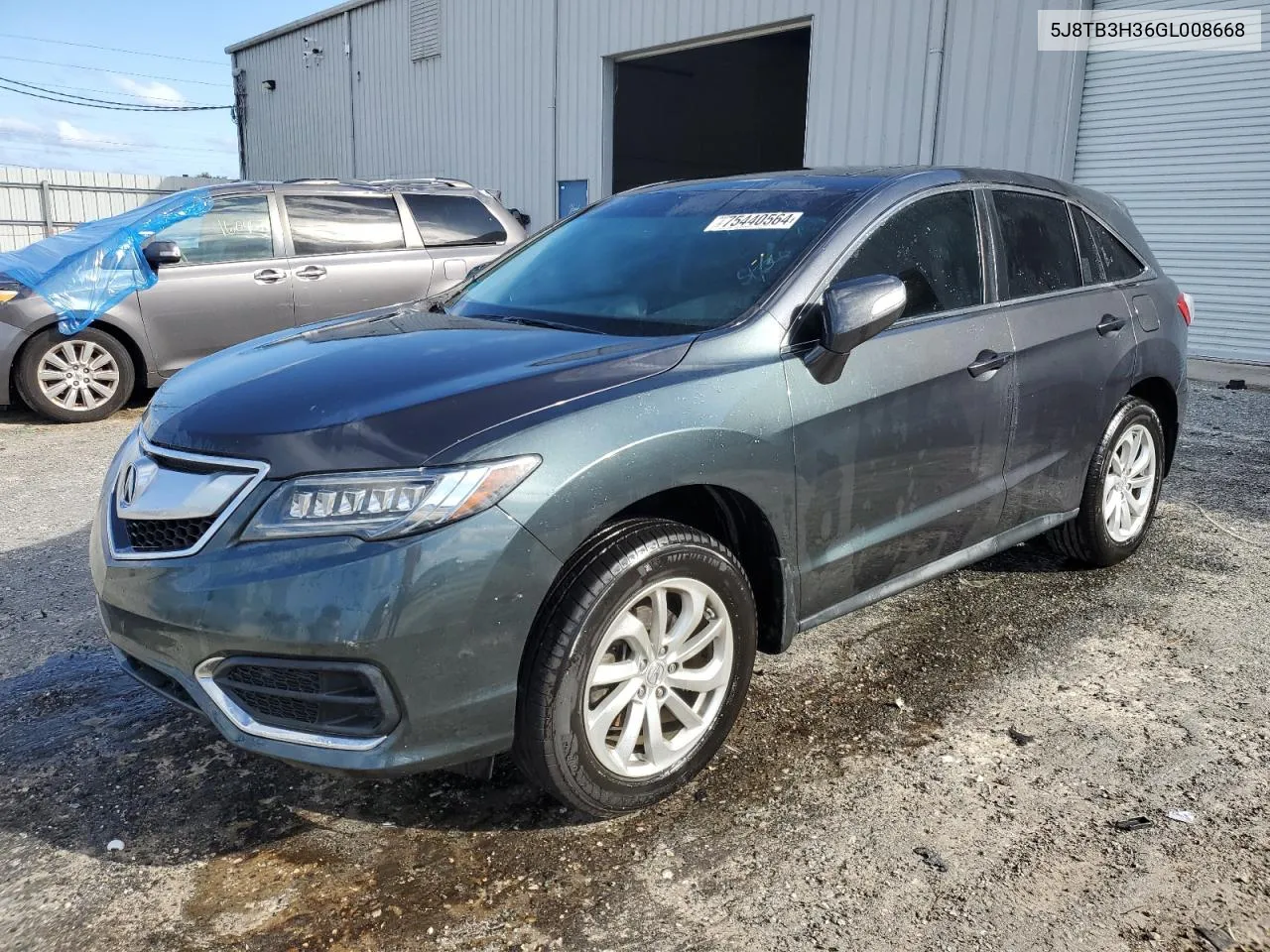 2016 Acura Rdx VIN: 5J8TB3H36GL008668 Lot: 75440564