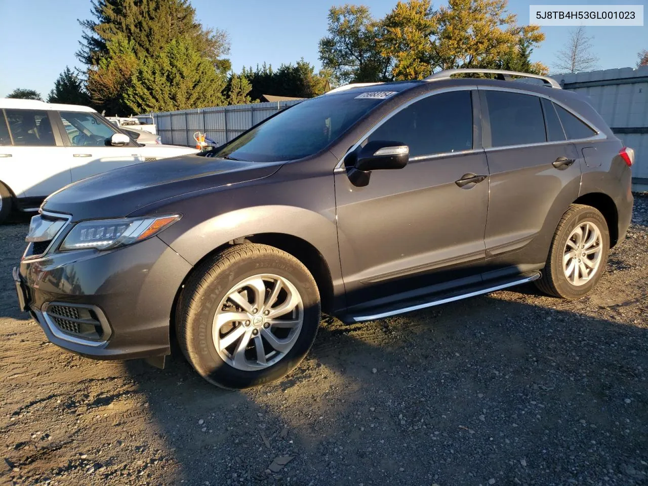 2016 Acura Rdx Technology VIN: 5J8TB4H53GL001023 Lot: 75983754