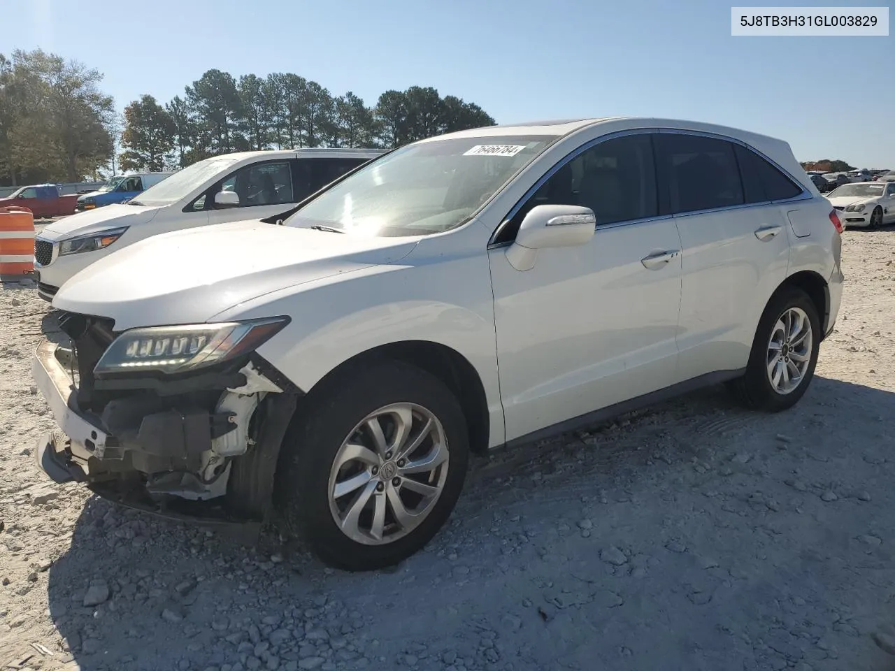 2016 Acura Rdx VIN: 5J8TB3H31GL003829 Lot: 76466784