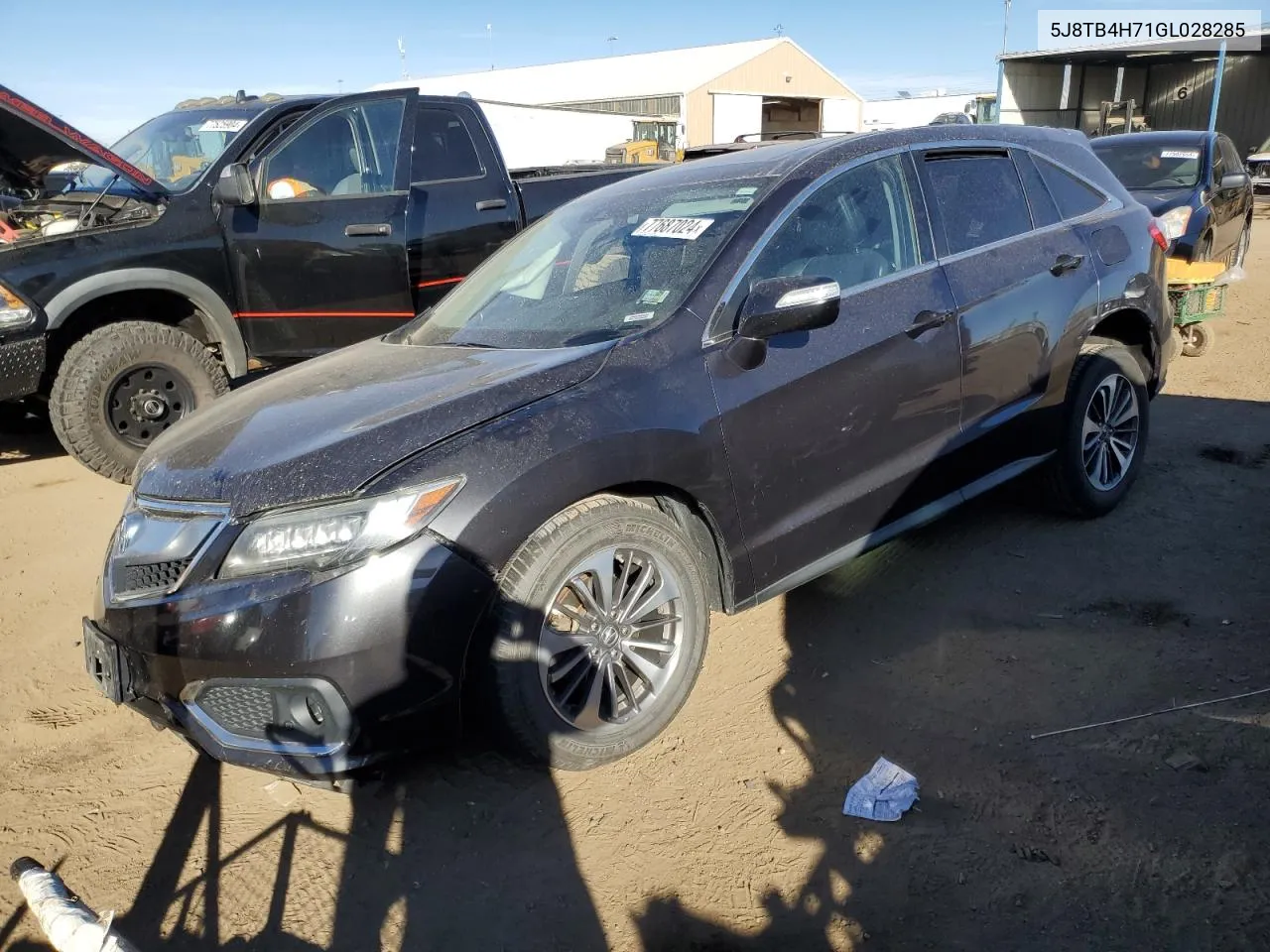 2016 Acura Rdx Advance VIN: 5J8TB4H71GL028285 Lot: 77687024