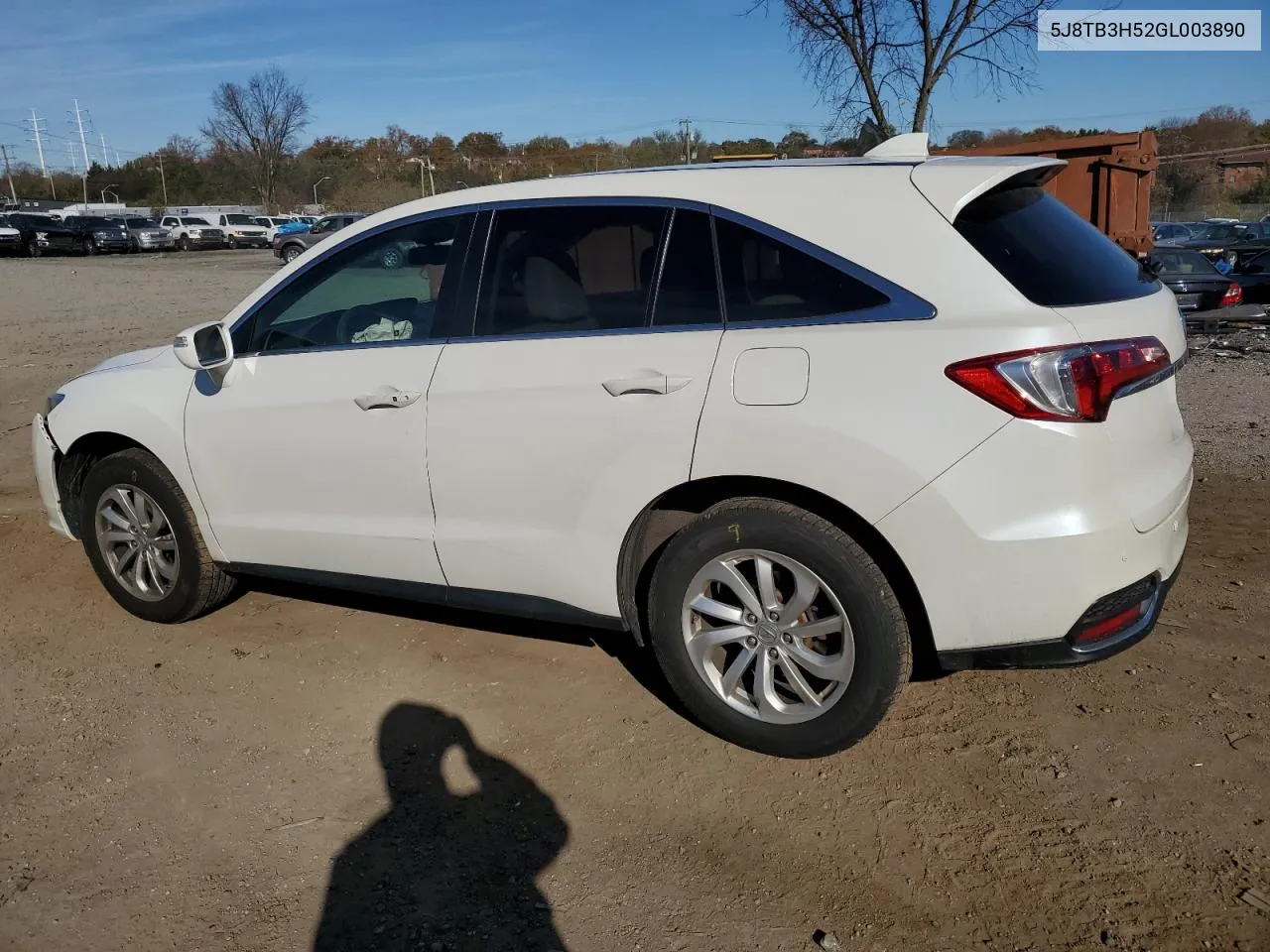 2016 Acura Rdx Technology VIN: 5J8TB3H52GL003890 Lot: 80373574