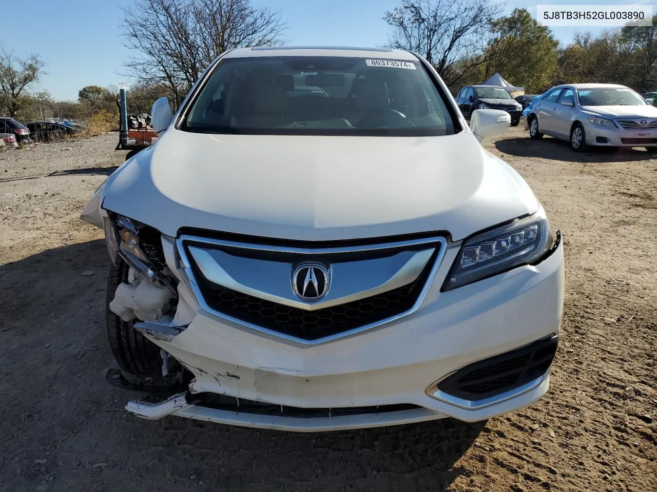 2016 Acura Rdx Technology VIN: 5J8TB3H52GL003890 Lot: 80373574