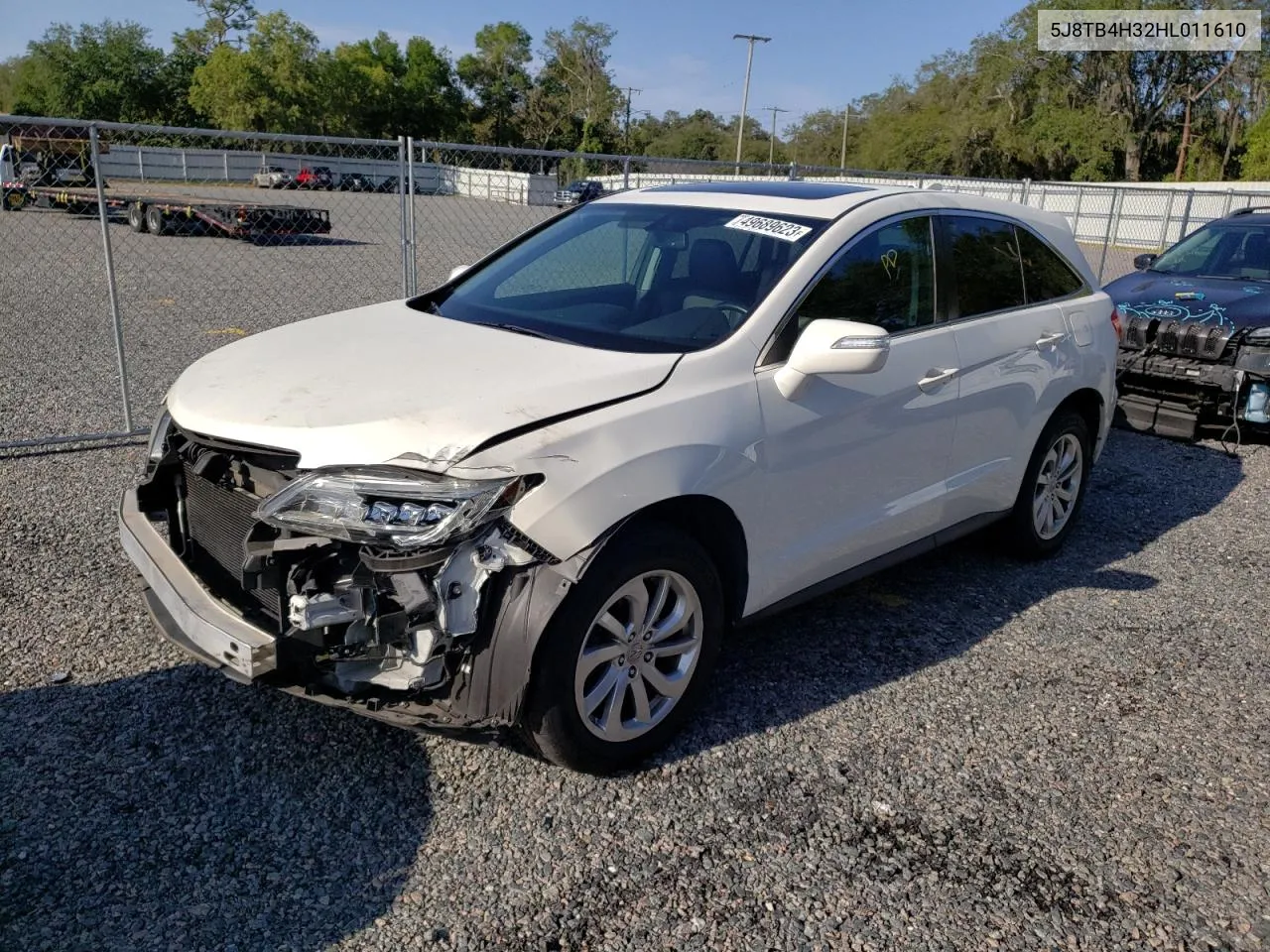 2017 Acura Rdx VIN: 5J8TB4H32HL011610 Lot: 49689623