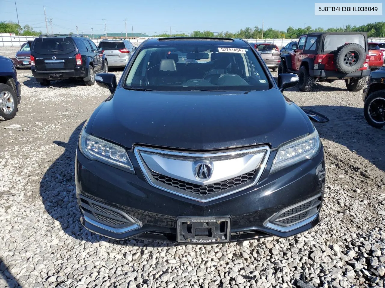 2017 Acura Rdx VIN: 5J8TB4H38HL038049 Lot: 55612504