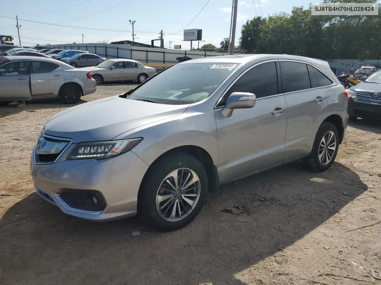 2017 Acura Rdx Advance VIN: 5J8TB4H79HL028424 Lot: 72528894