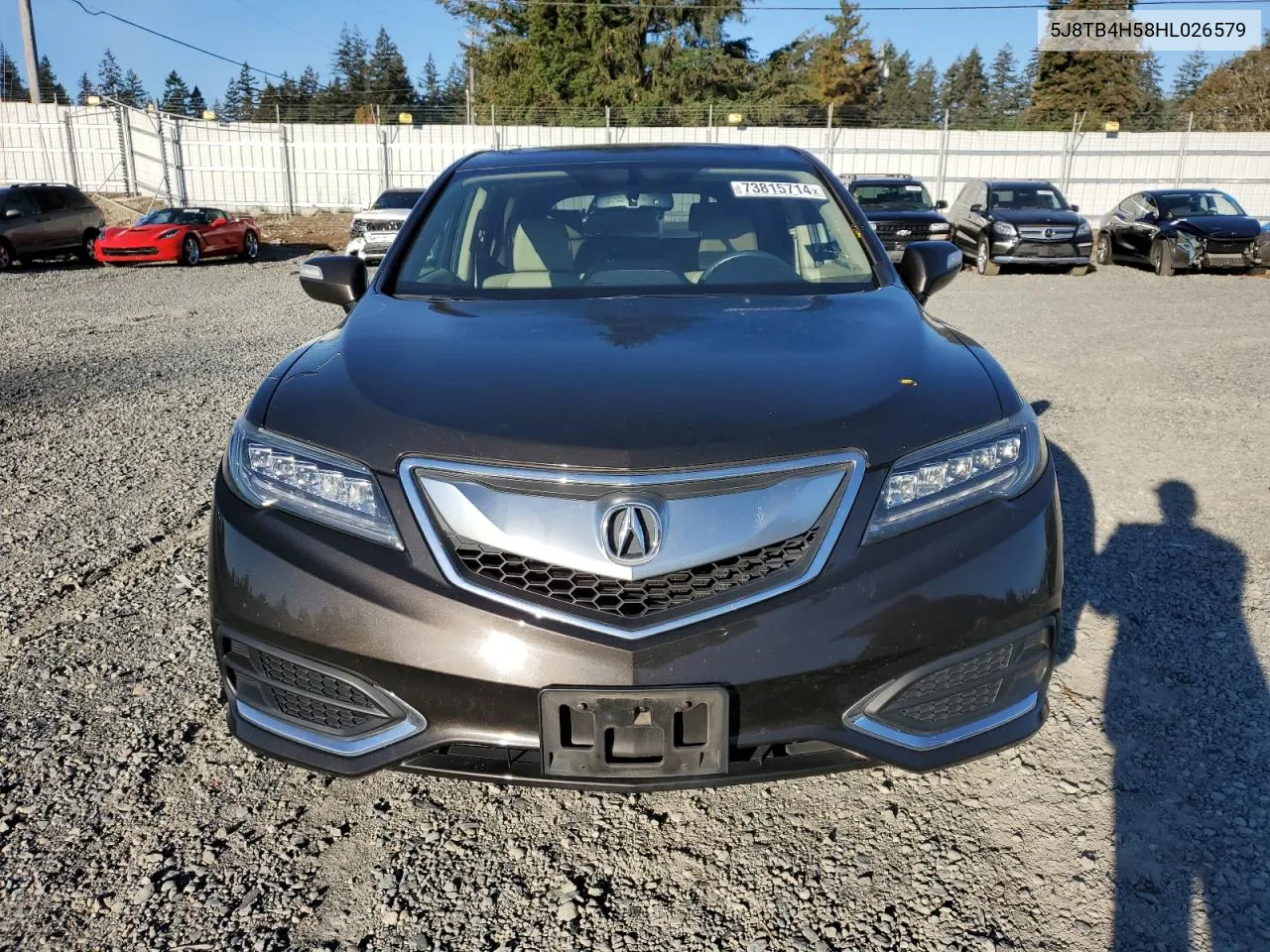 2017 Acura Rdx Technology VIN: 5J8TB4H58HL026579 Lot: 73815714