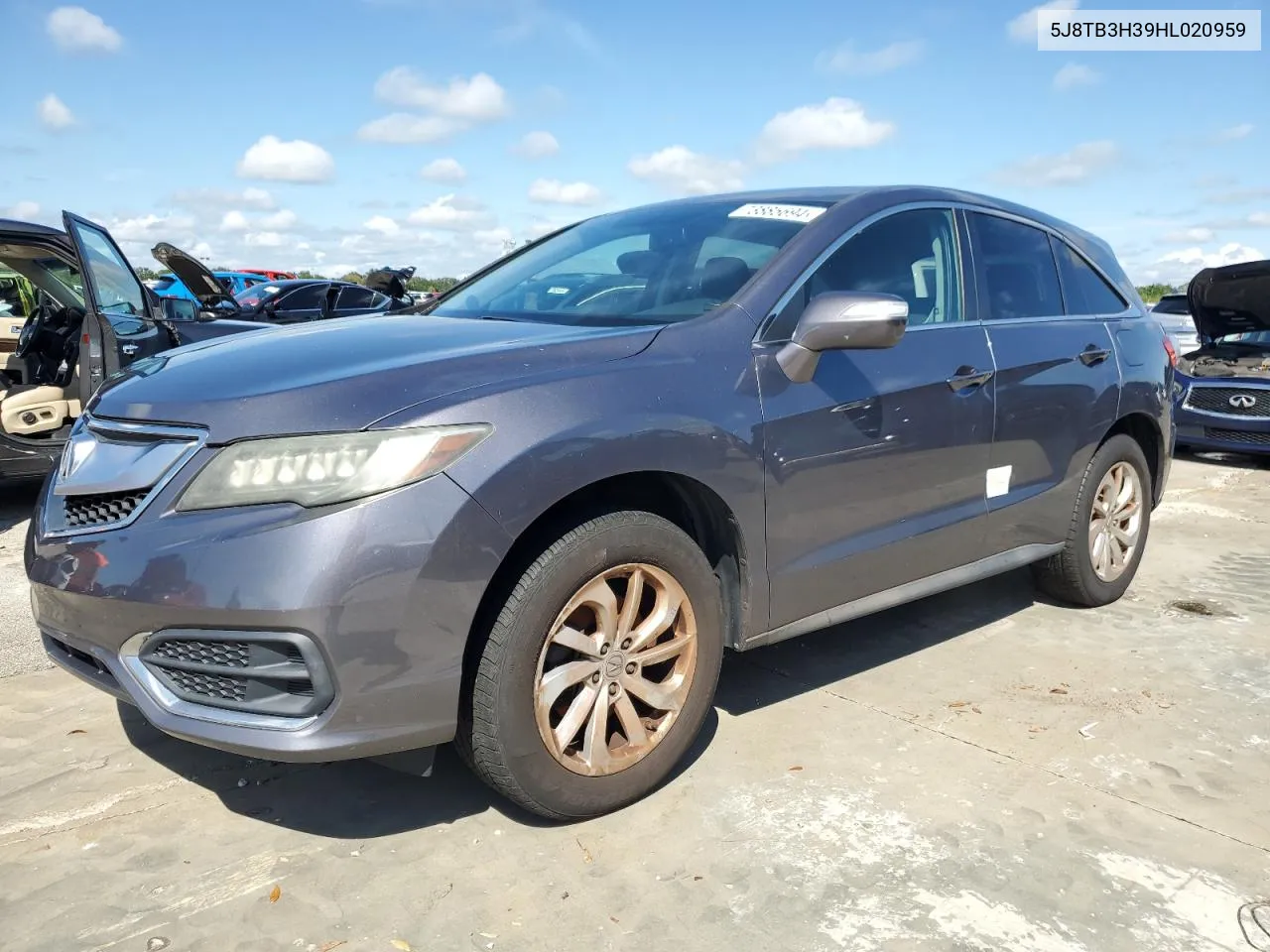 2017 Acura Rdx VIN: 5J8TB3H39HL020959 Lot: 73885694