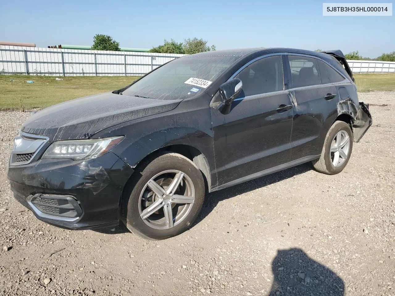 2017 Acura Rdx VIN: 5J8TB3H35HL000014 Lot: 74152334