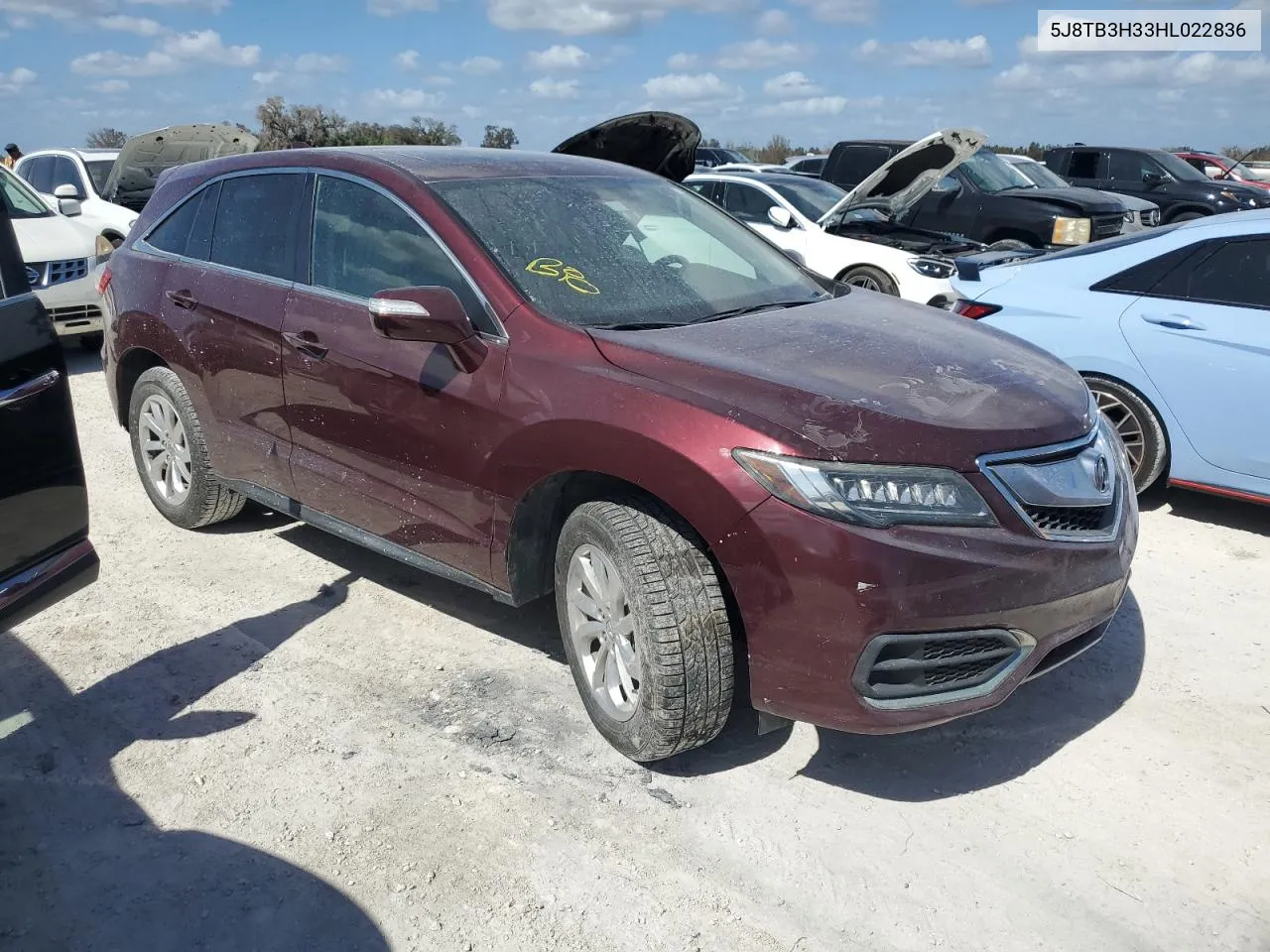 2017 Acura Rdx VIN: 5J8TB3H33HL022836 Lot: 77038614