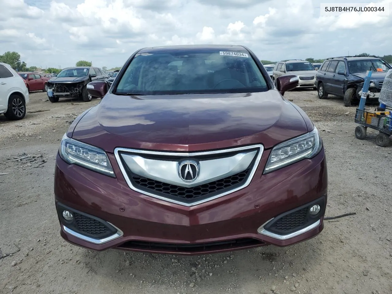 2018 Acura Rdx Advance VIN: 5J8TB4H76JL000344 Lot: 59874034