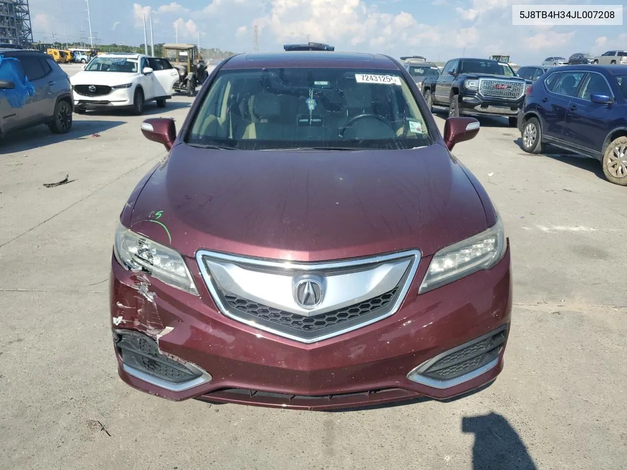 2018 Acura Rdx VIN: 5J8TB4H34JL007208 Lot: 72431254