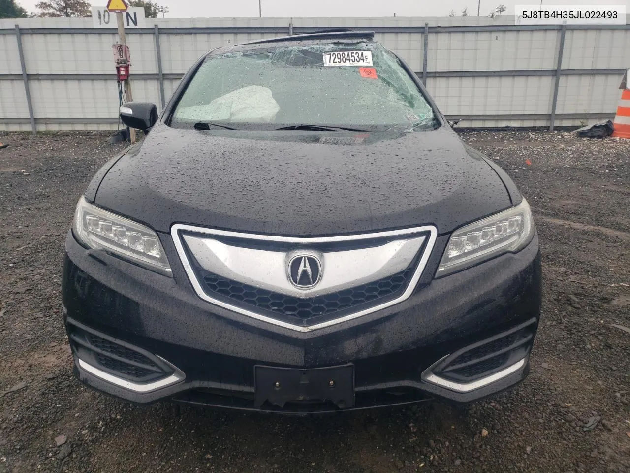 2018 Acura Rdx VIN: 5J8TB4H35JL022493 Lot: 72984534