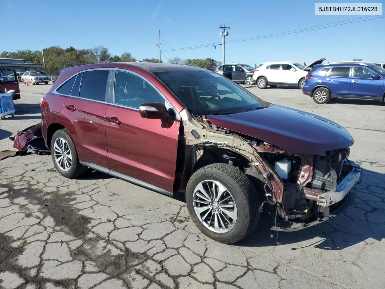 2018 Acura Rdx Advance VIN: 5J8TB4H72JL016928 Lot: 74966904