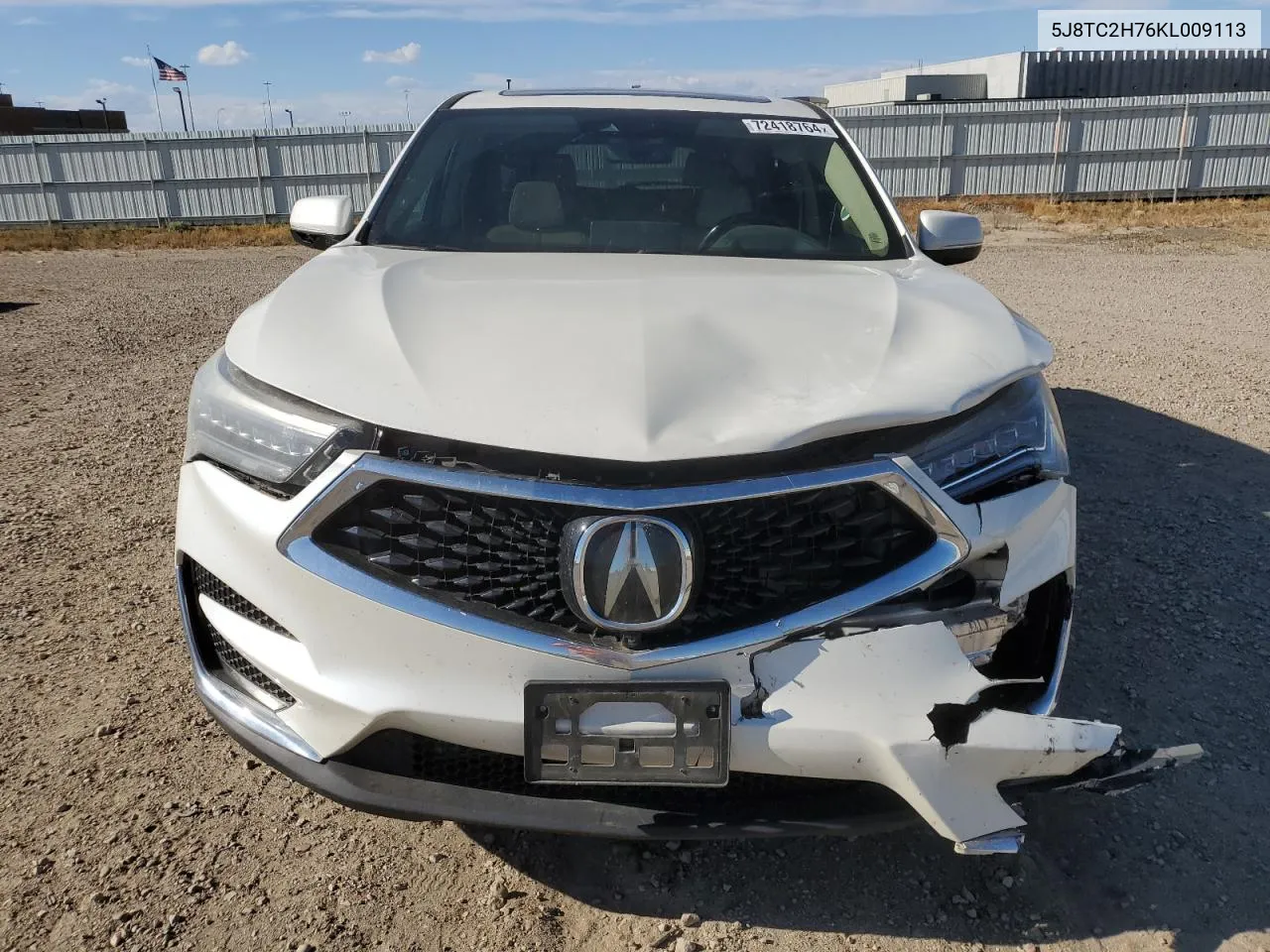 2019 Acura Rdx Advance VIN: 5J8TC2H76KL009113 Lot: 72418764