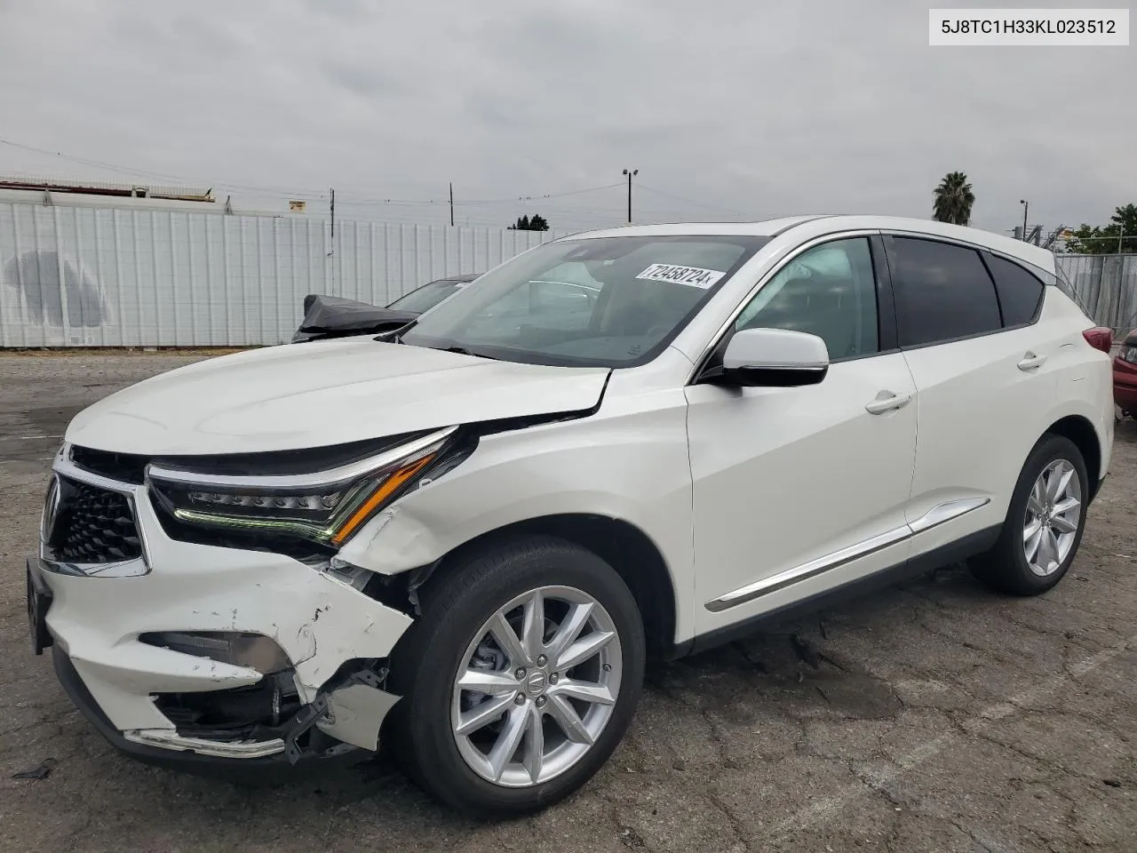 2019 Acura Rdx VIN: 5J8TC1H33KL023512 Lot: 72458724