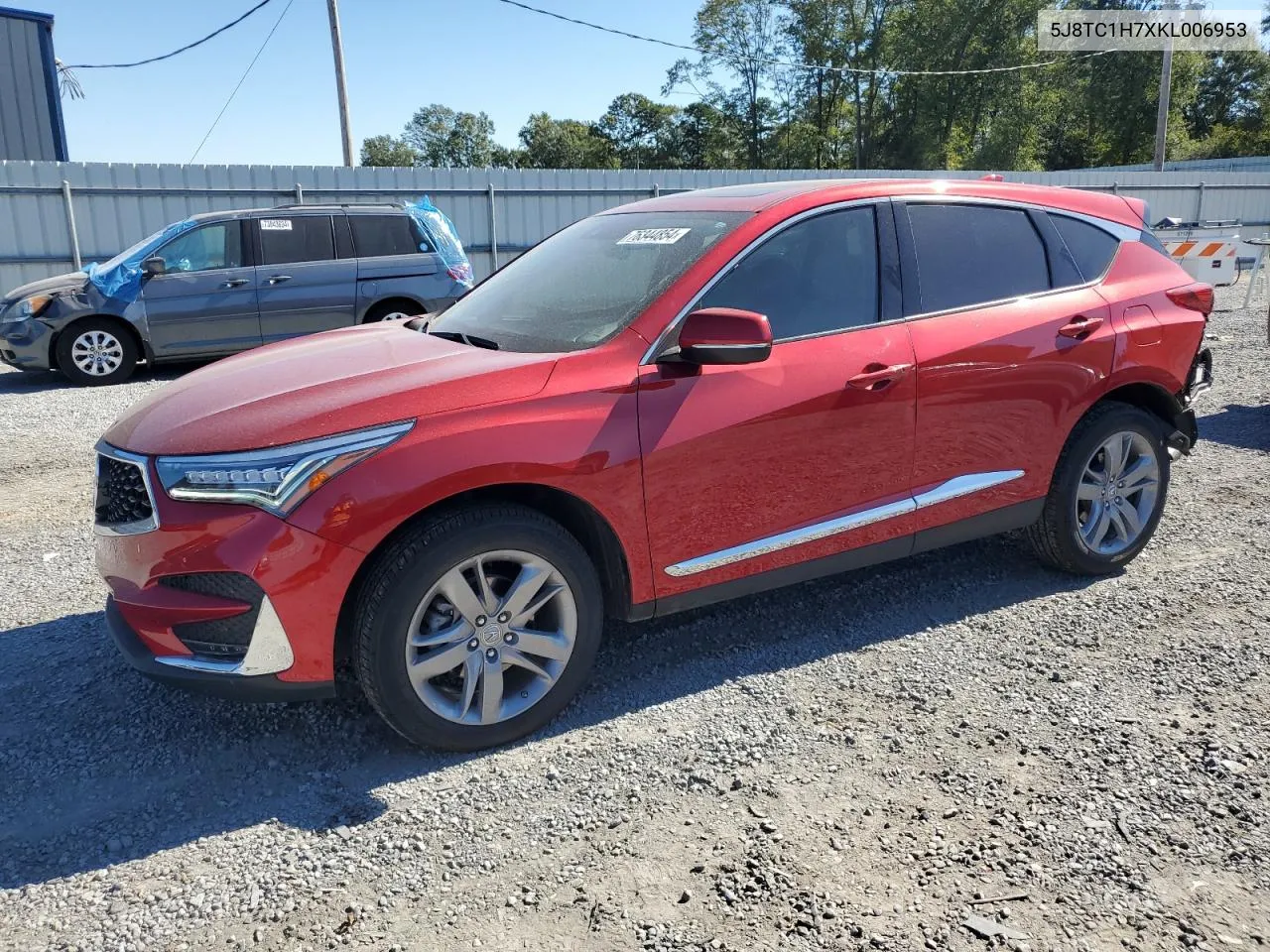 2019 Acura Rdx Advance VIN: 5J8TC1H7XKL006953 Lot: 76344854