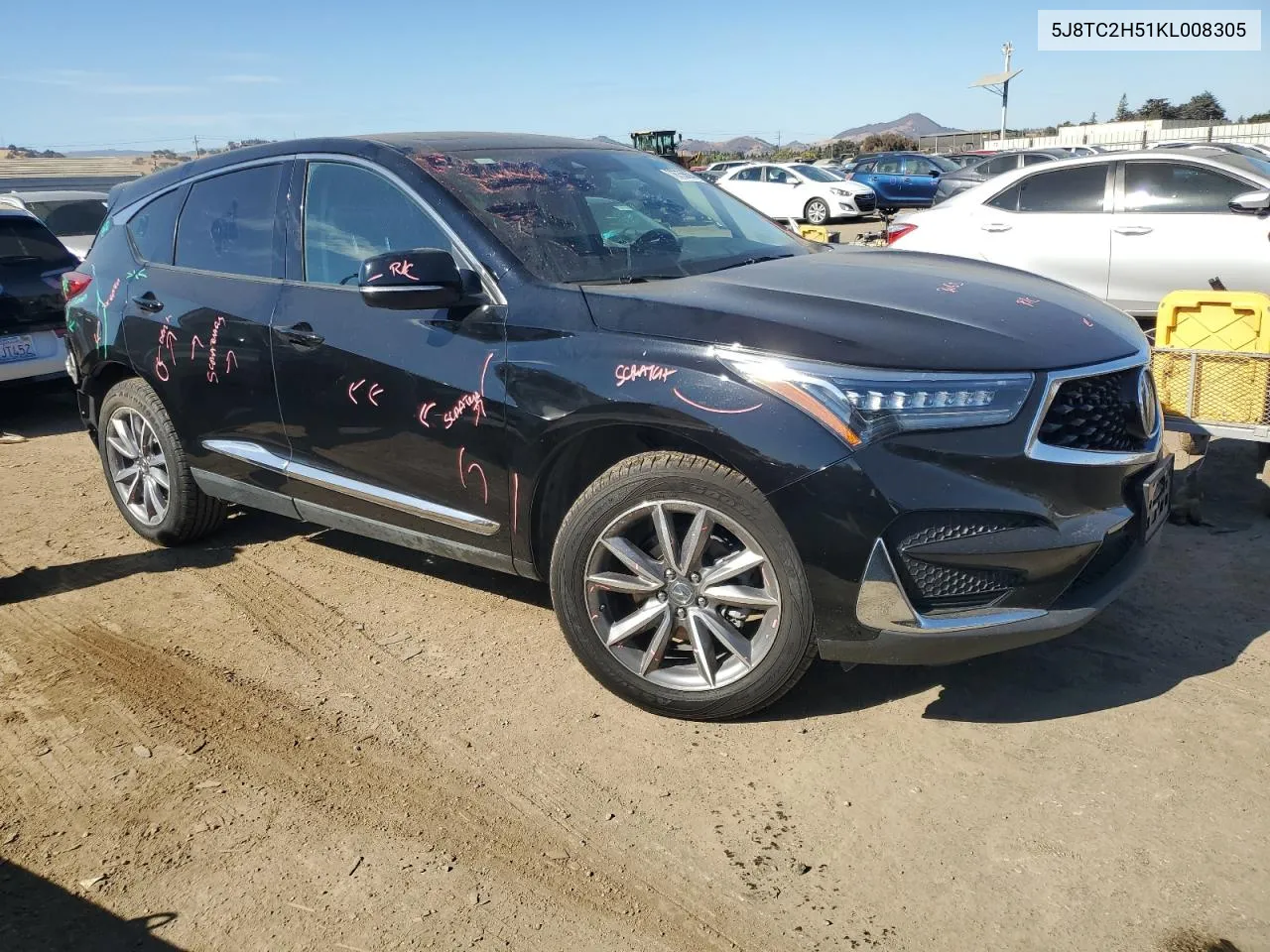 2019 Acura Rdx Technology VIN: 5J8TC2H51KL008305 Lot: 78755694