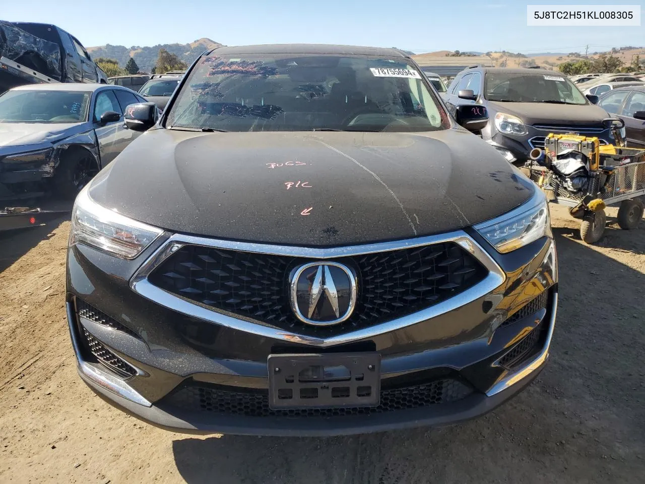 2019 Acura Rdx Technology VIN: 5J8TC2H51KL008305 Lot: 78755694