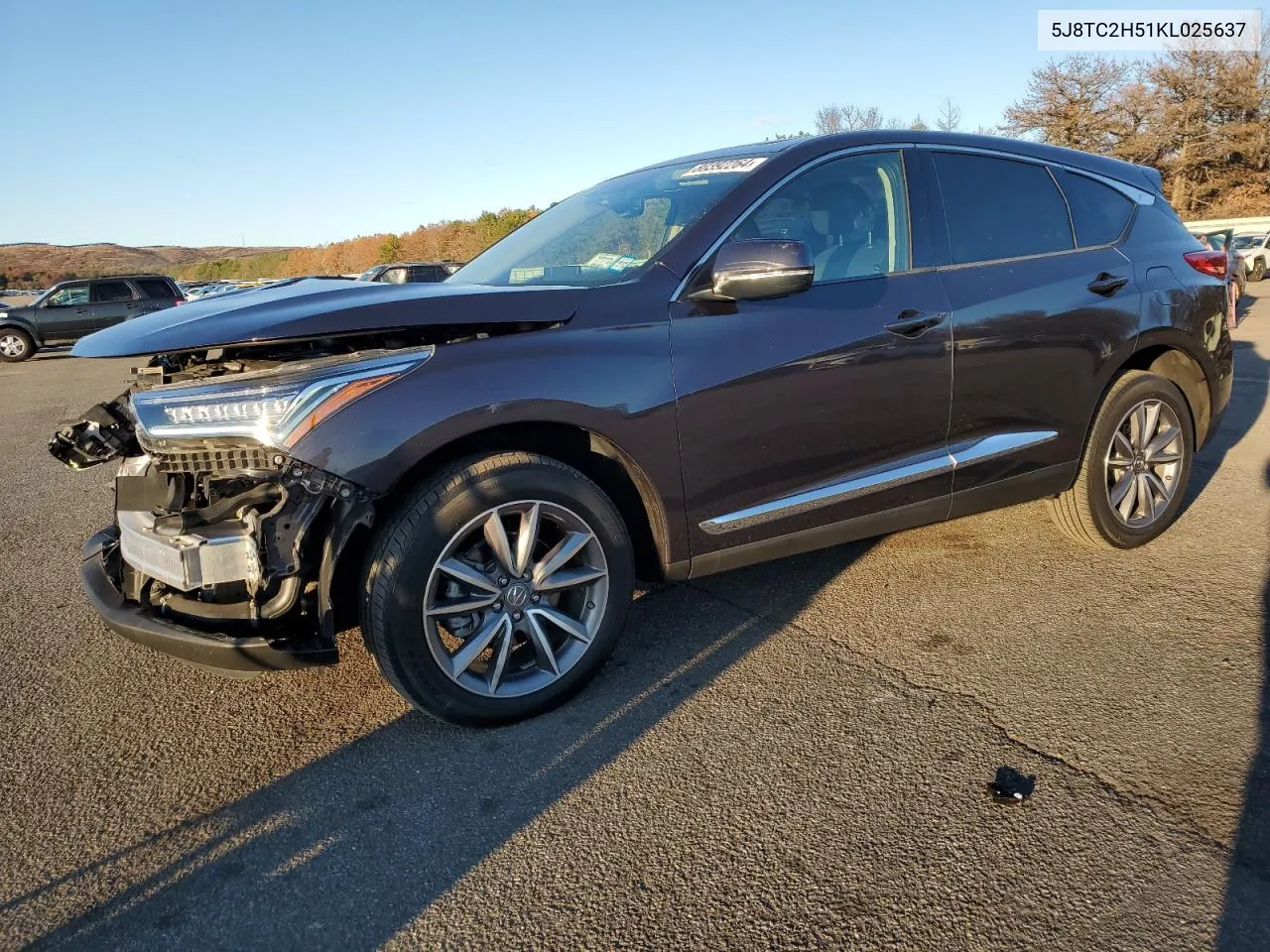 2019 Acura Rdx Technology VIN: 5J8TC2H51KL025637 Lot: 80392264