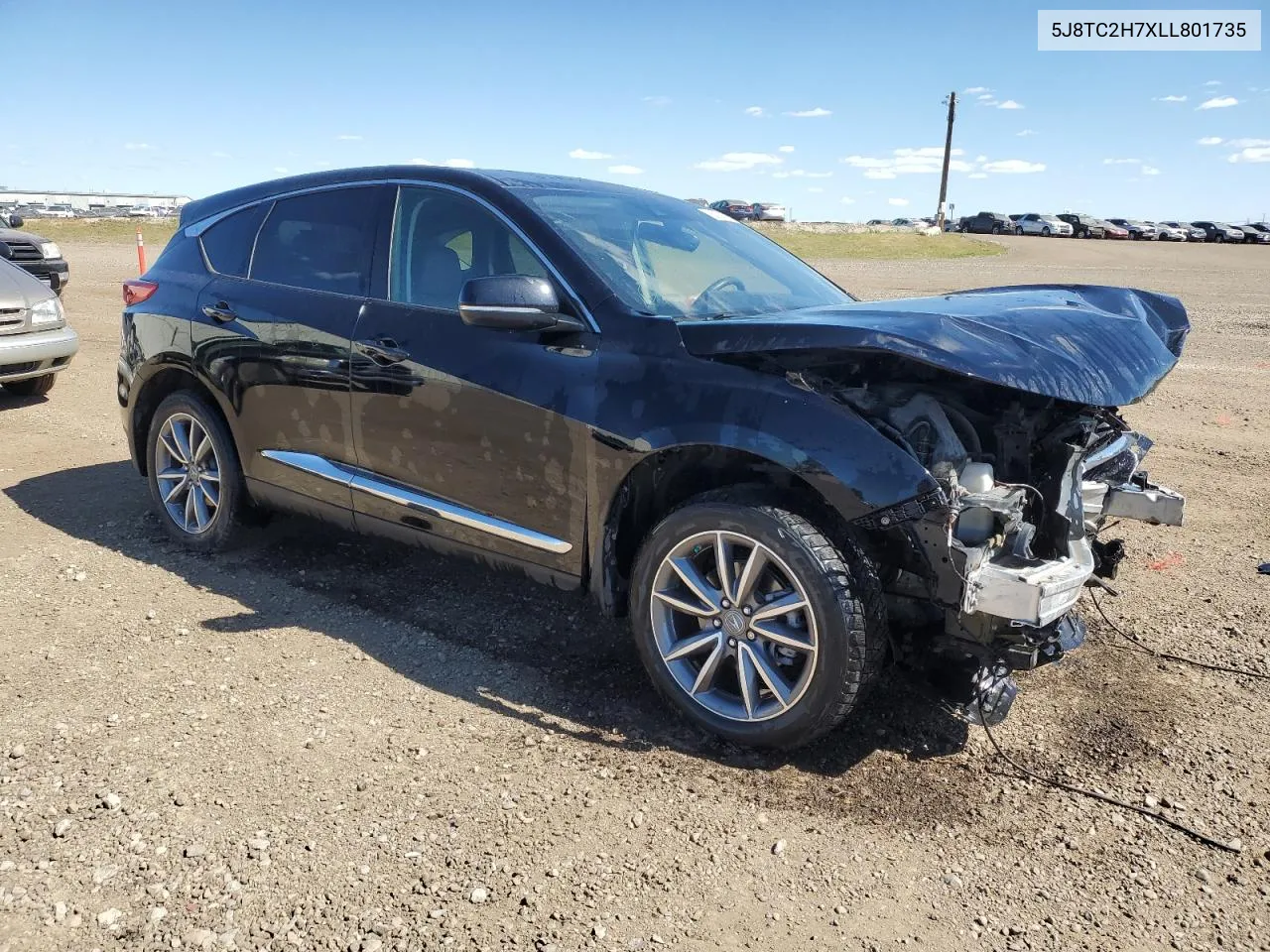 2020 Acura Rdx Advance VIN: 5J8TC2H7XLL801735 Lot: 65419404