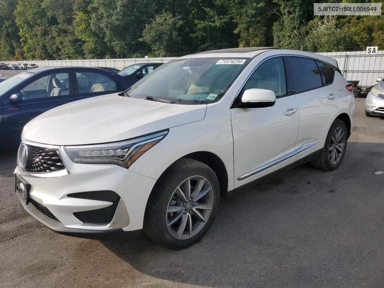 2020 Acura Rdx Technology VIN: 5J8TC2H50LL006949 Lot: 71574234