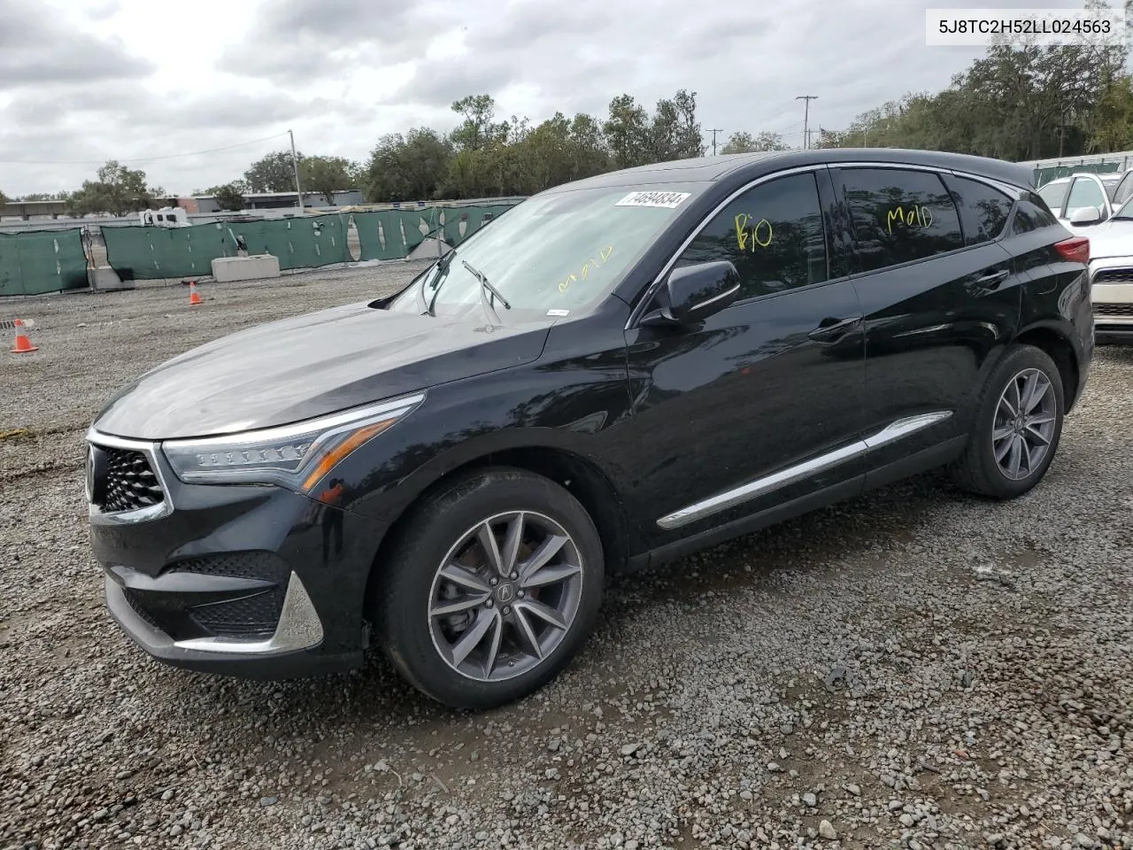 2020 Acura Rdx Technology VIN: 5J8TC2H52LL024563 Lot: 74694834