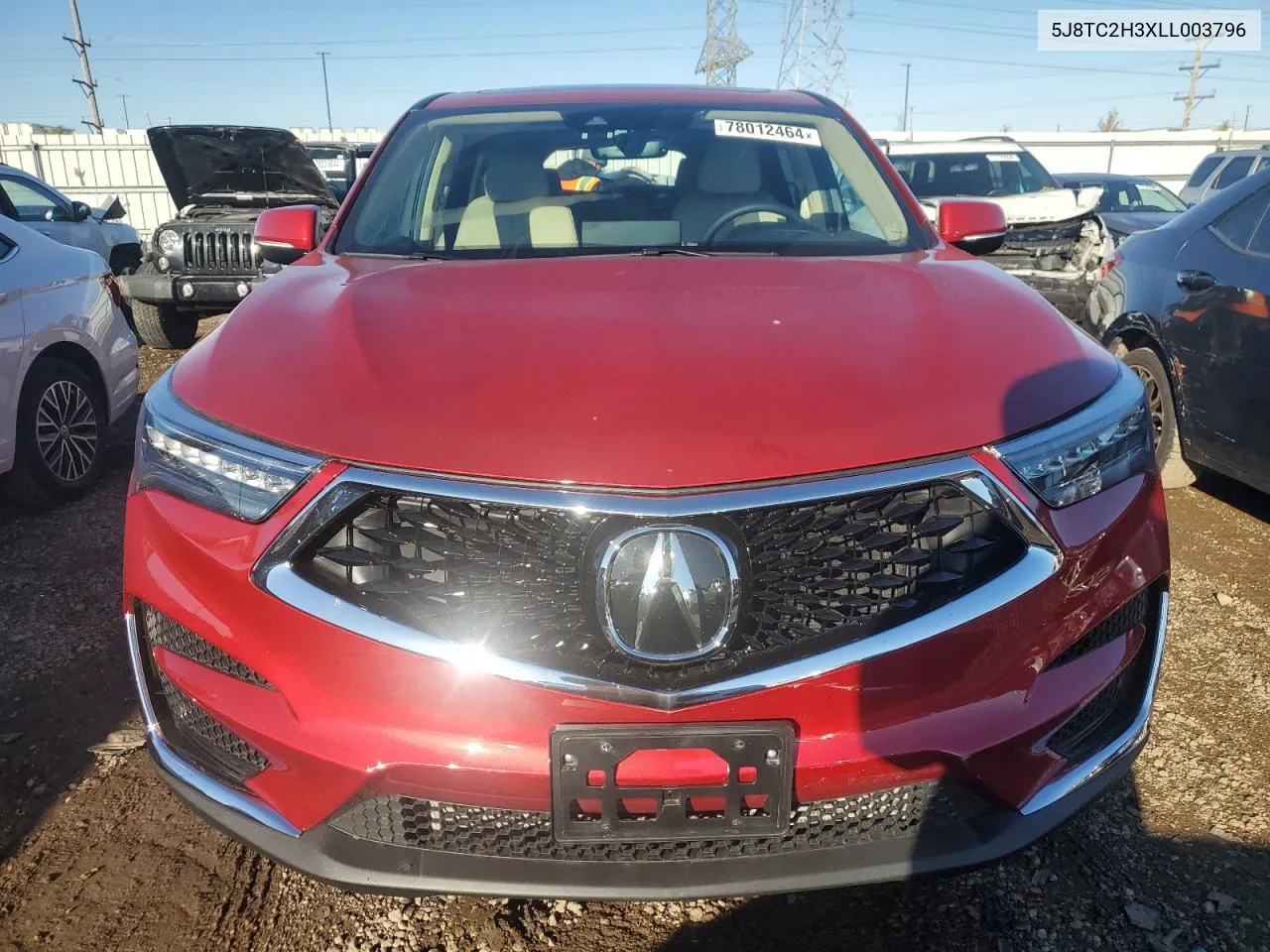 2020 Acura Rdx VIN: 5J8TC2H3XLL003796 Lot: 78012464