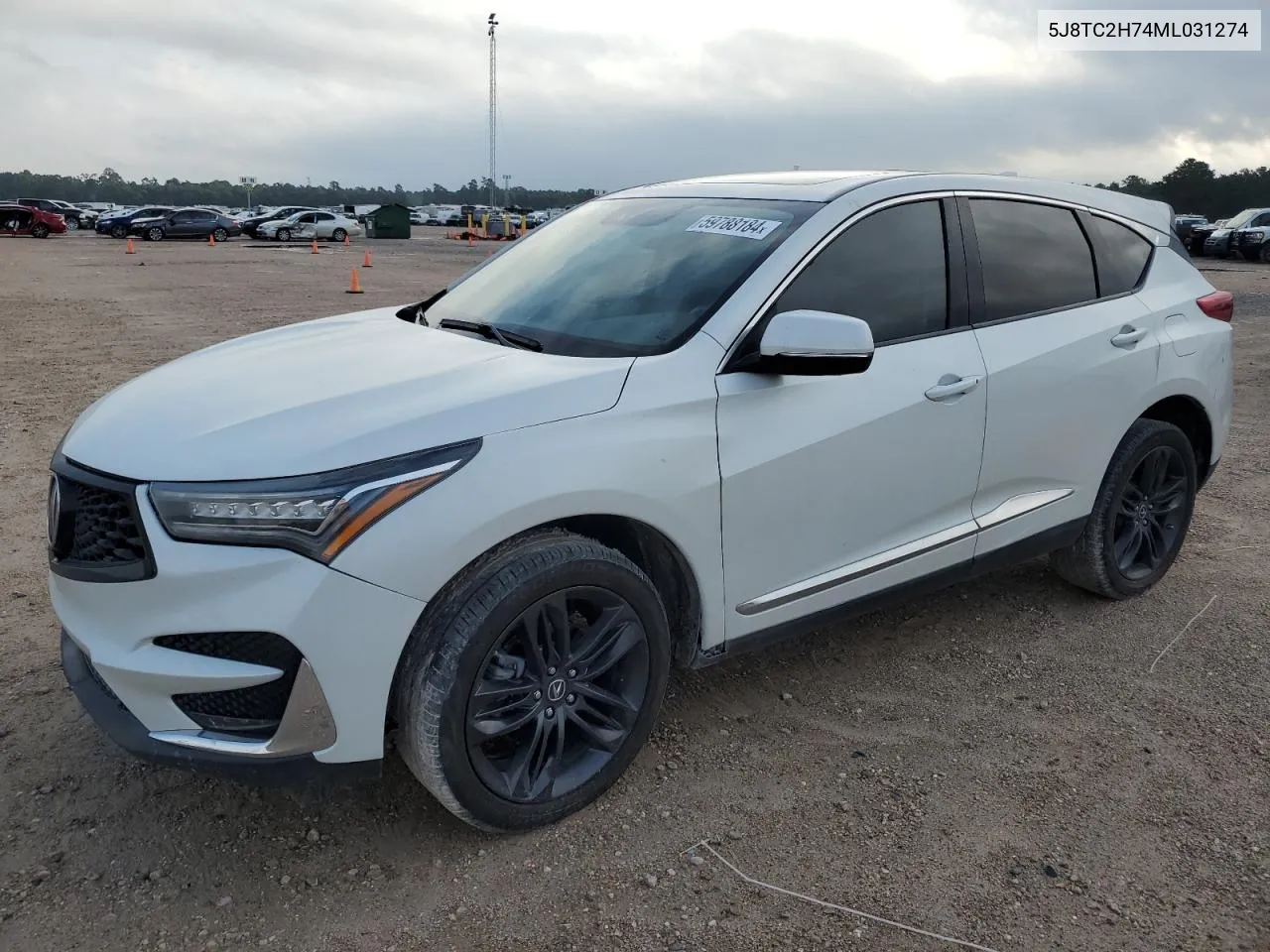 2021 Acura Rdx Advance VIN: 5J8TC2H74ML031274 Lot: 59788184