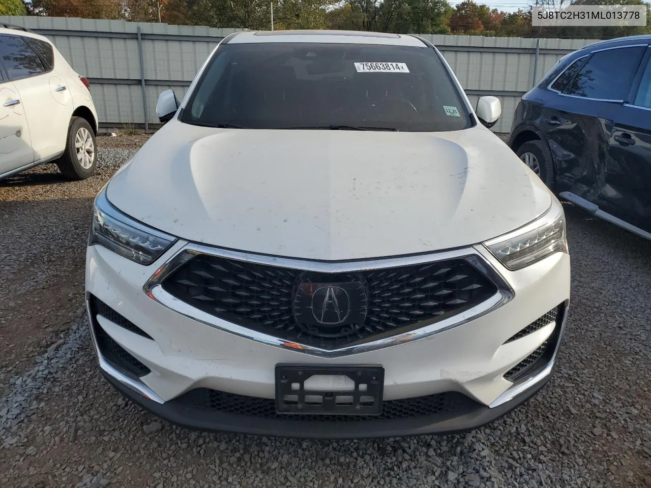 2021 Acura Rdx VIN: 5J8TC2H31ML013778 Lot: 75663814