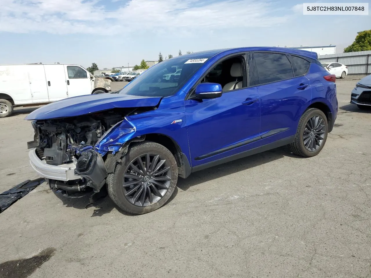 2022 Acura Rdx A-Spec Advance VIN: 5J8TC2H83NL007848 Lot: 74855394