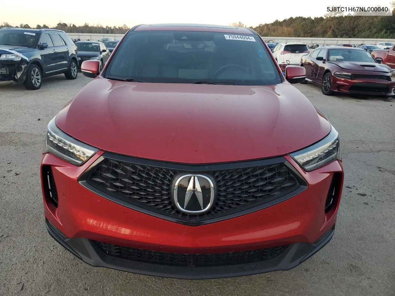 2022 Acura Rdx A-Spec VIN: 5J8TC1H67NL000040 Lot: 75944694