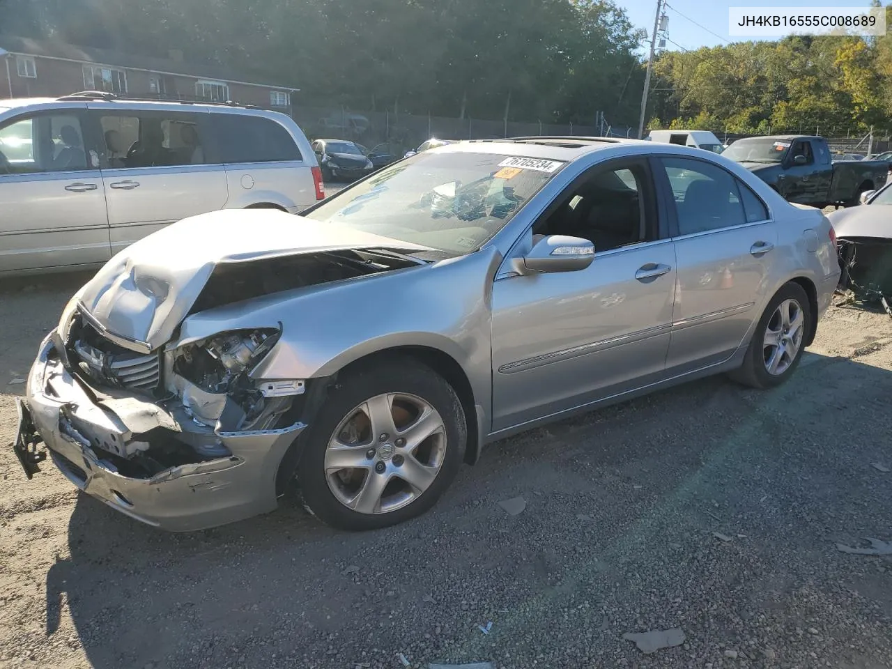 2005 Acura Rl VIN: JH4KB16555C008689 Lot: 76705234