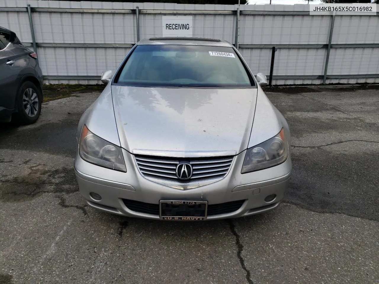 2005 Acura Rl VIN: JH4KB165X5C016982 Lot: 77260434