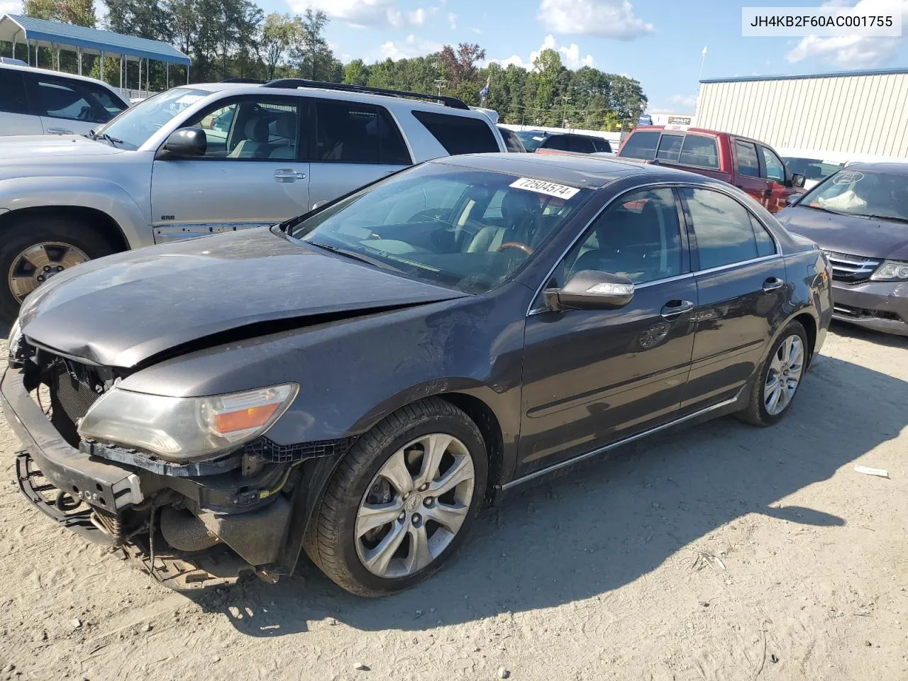 2010 Acura Rl VIN: JH4KB2F60AC001755 Lot: 72504574