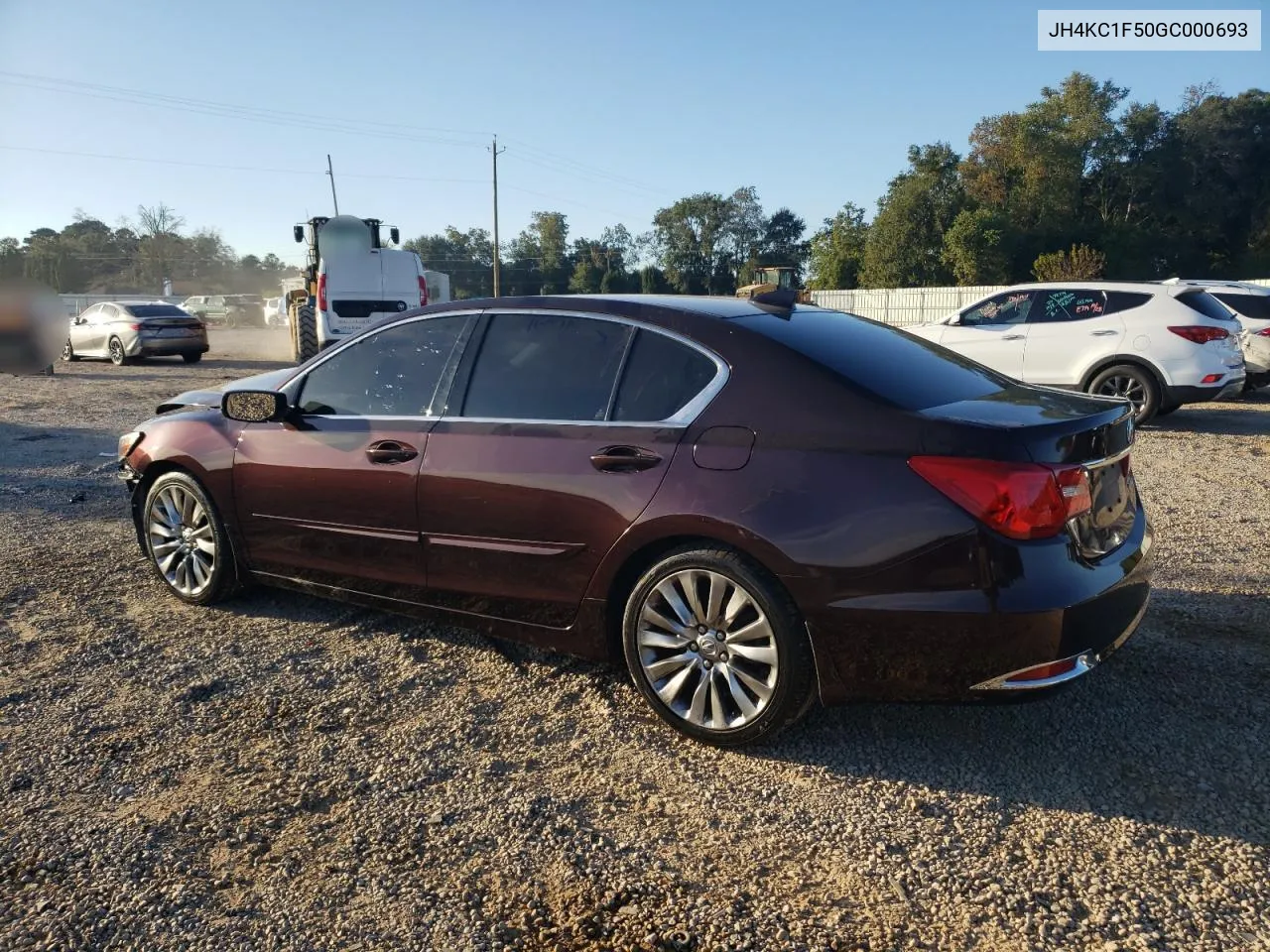 2016 Acura Rlx Tech VIN: JH4KC1F50GC000693 Lot: 77230494