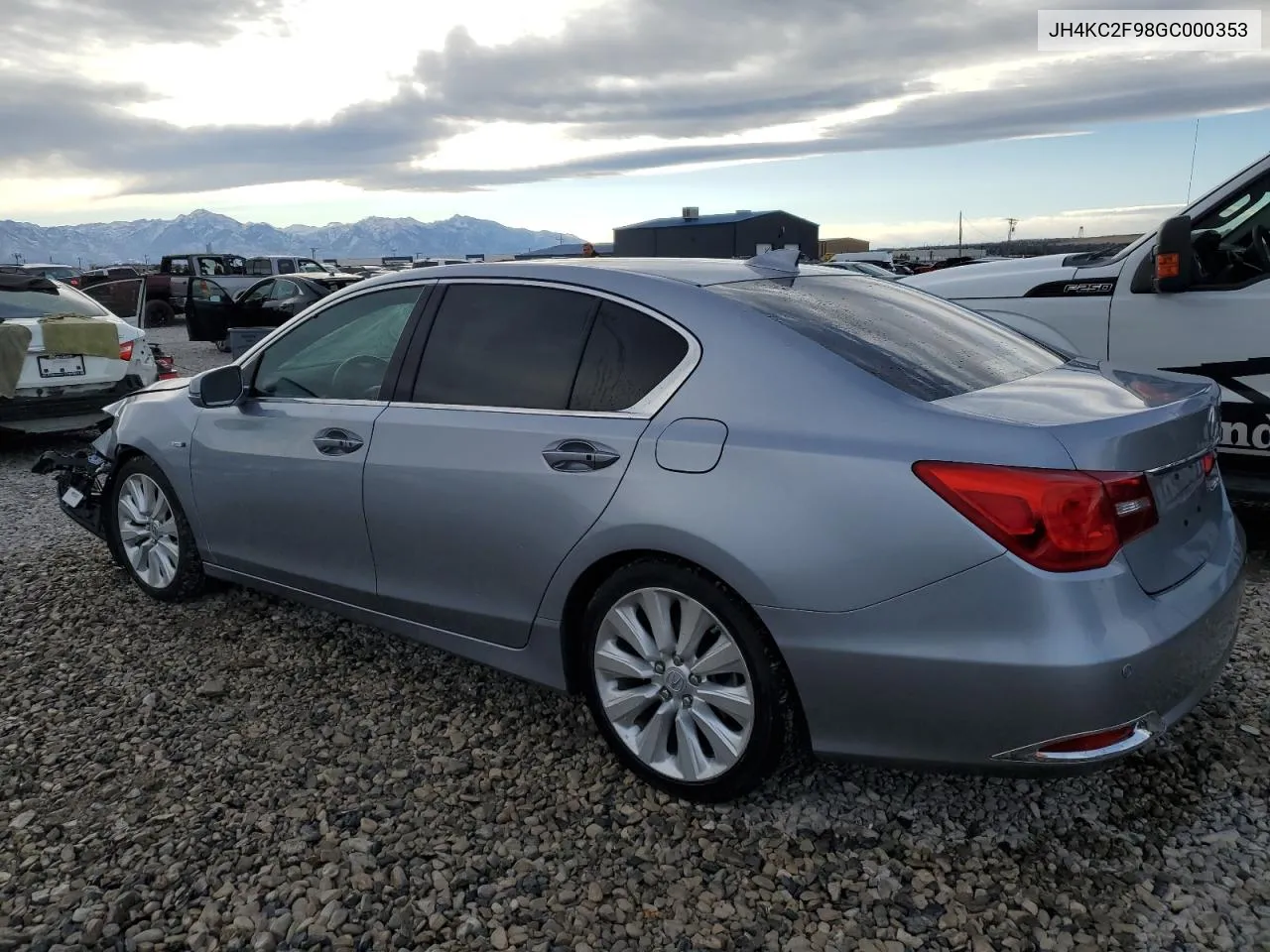 2016 Acura Rlx Sport Hybrid Advance VIN: JH4KC2F98GC000353 Lot: 78083014