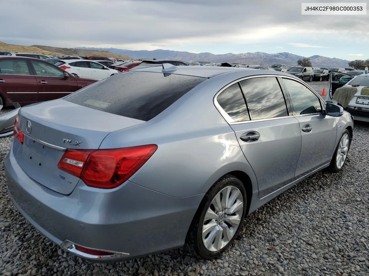 2016 Acura Rlx Sport Hybrid Advance VIN: JH4KC2F98GC000353 Lot: 78083014