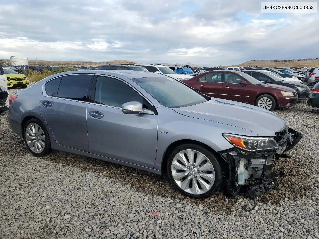 2016 Acura Rlx Sport Hybrid Advance VIN: JH4KC2F98GC000353 Lot: 78083014