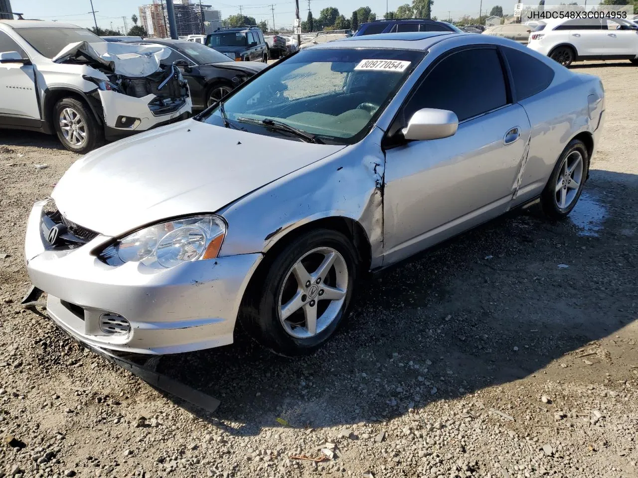 2003 Acura Rsx VIN: JH4DC548X3C004953 Lot: 80977054