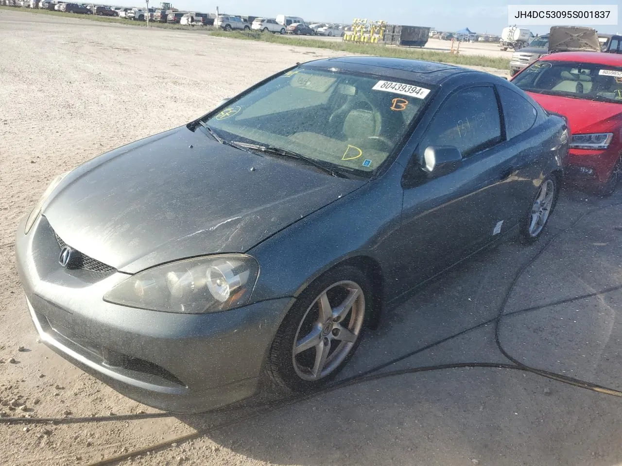 2005 Acura Rsx Type-S VIN: JH4DC53095S001837 Lot: 80439394