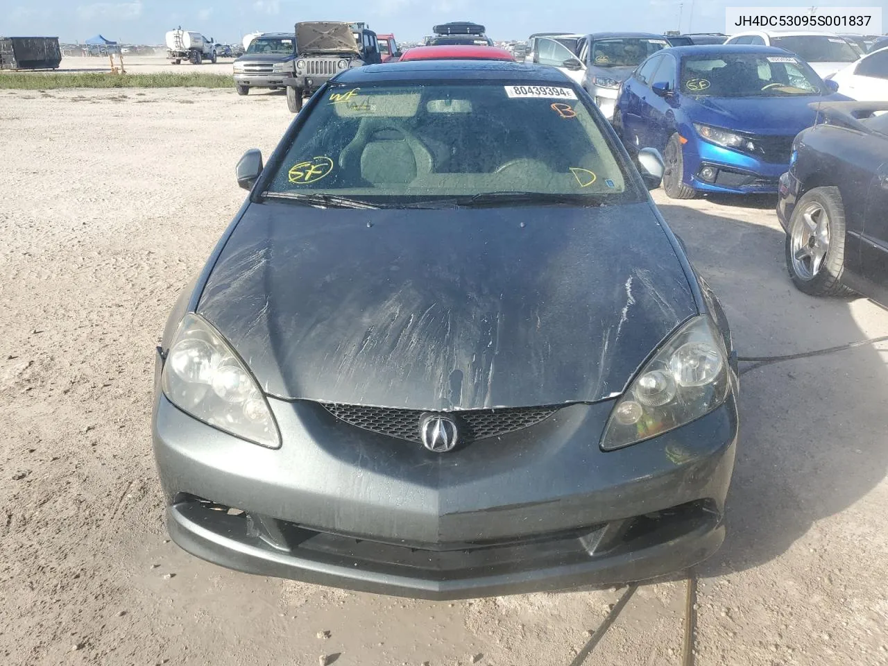 2005 Acura Rsx Type-S VIN: JH4DC53095S001837 Lot: 80439394