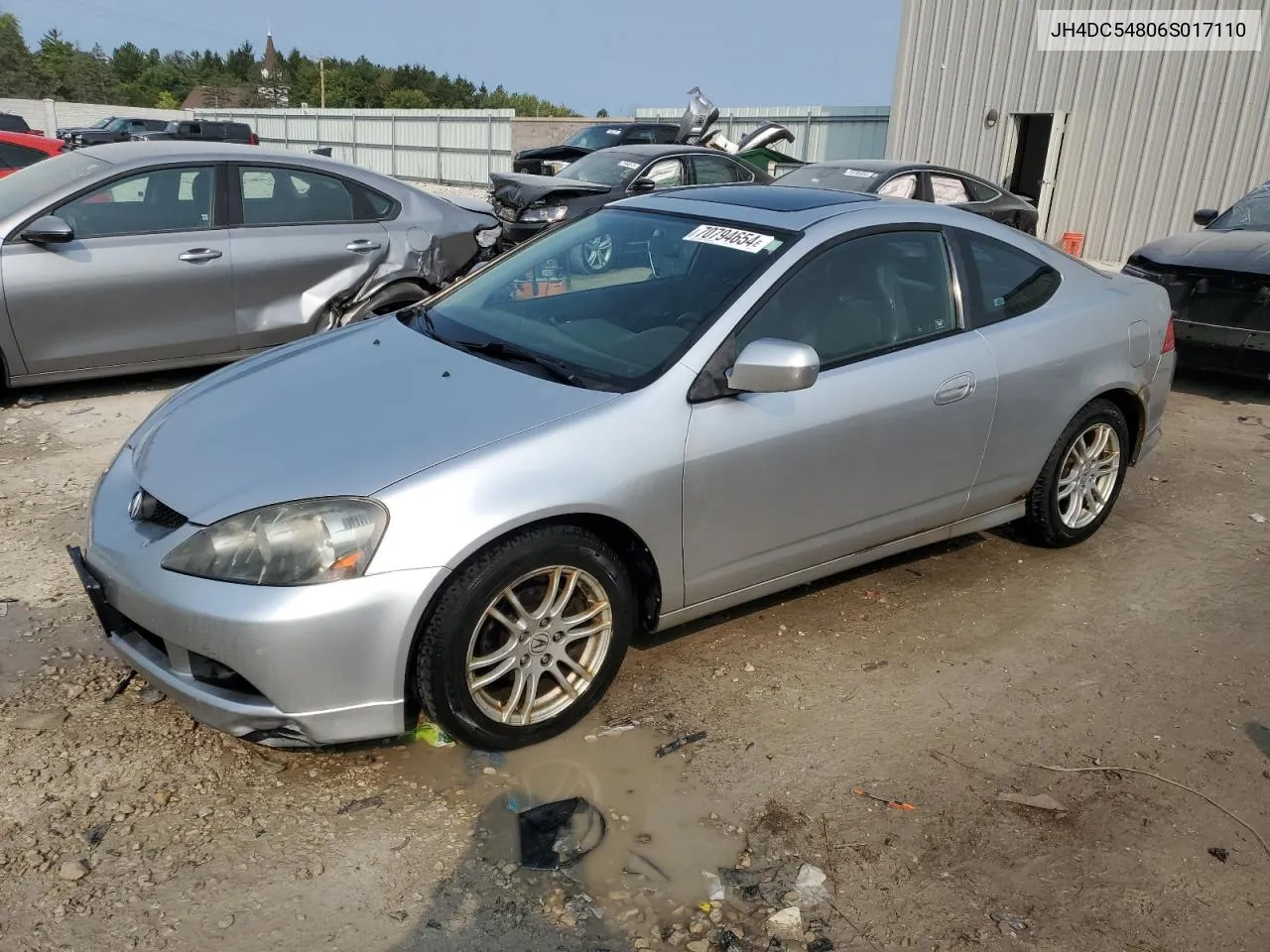 2006 Acura Rsx VIN: JH4DC54806S017110 Lot: 70794654