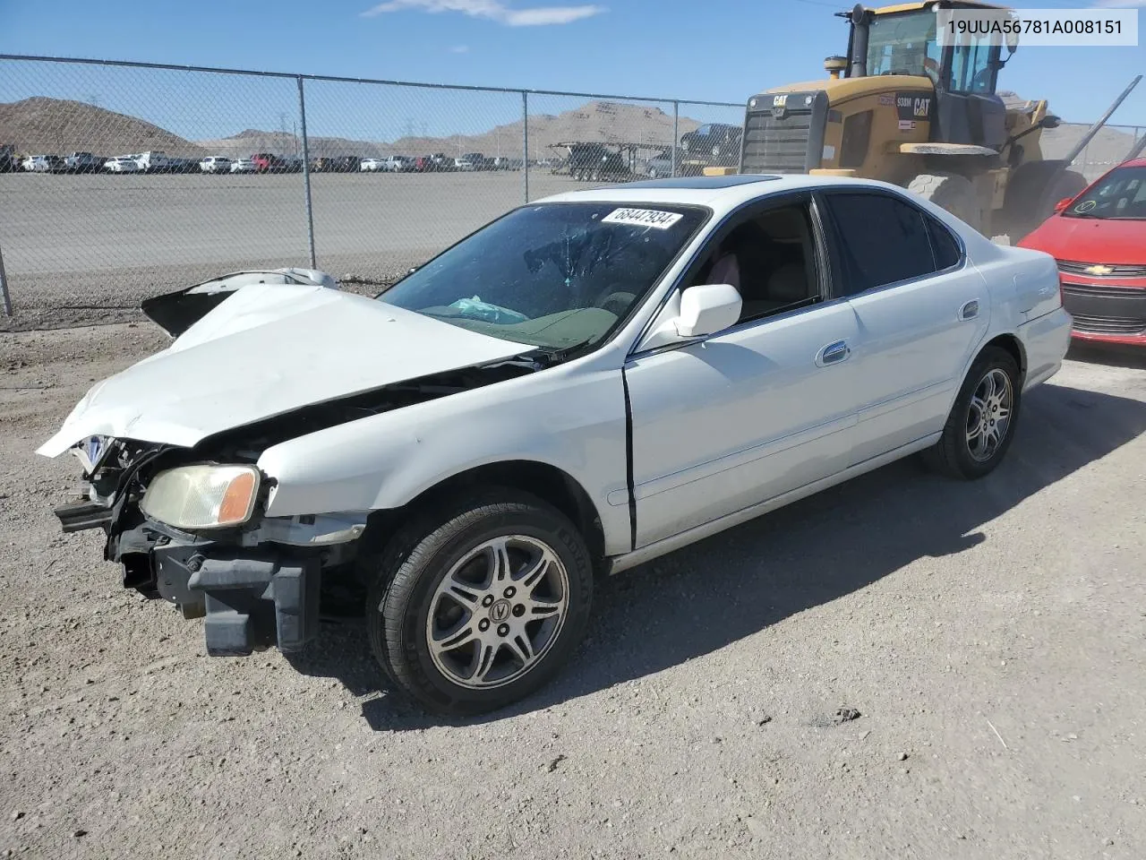 2001 Acura 3.2Tl VIN: 19UUA56781A008151 Lot: 68447934